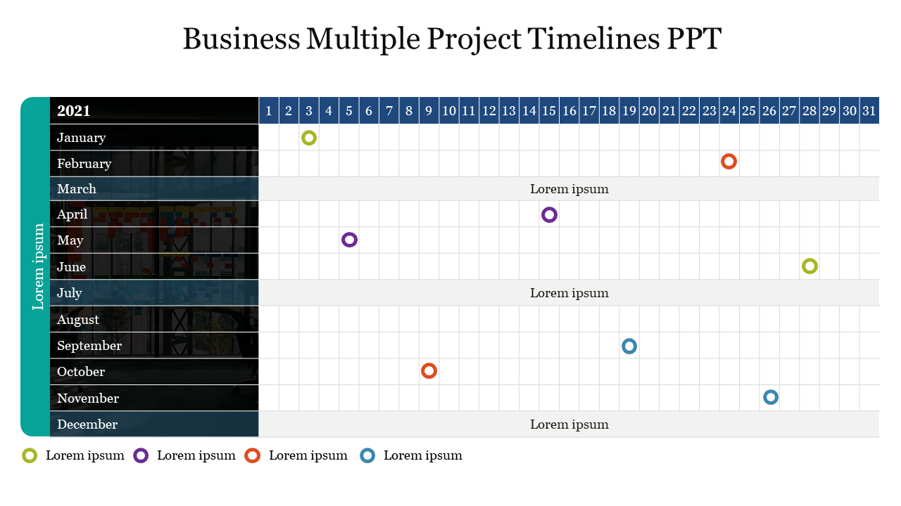 Business Multiple Project Timelines PPT